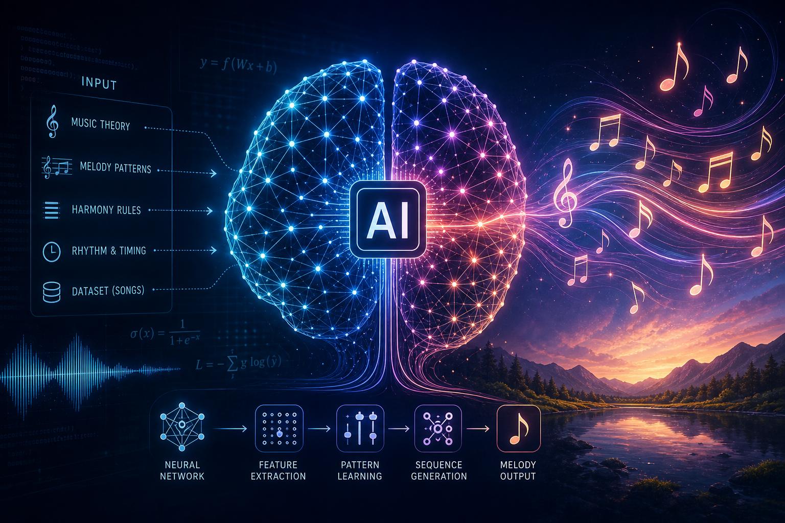 Understanding How AI Generates Melodies Through Neural Networks and Algorithms