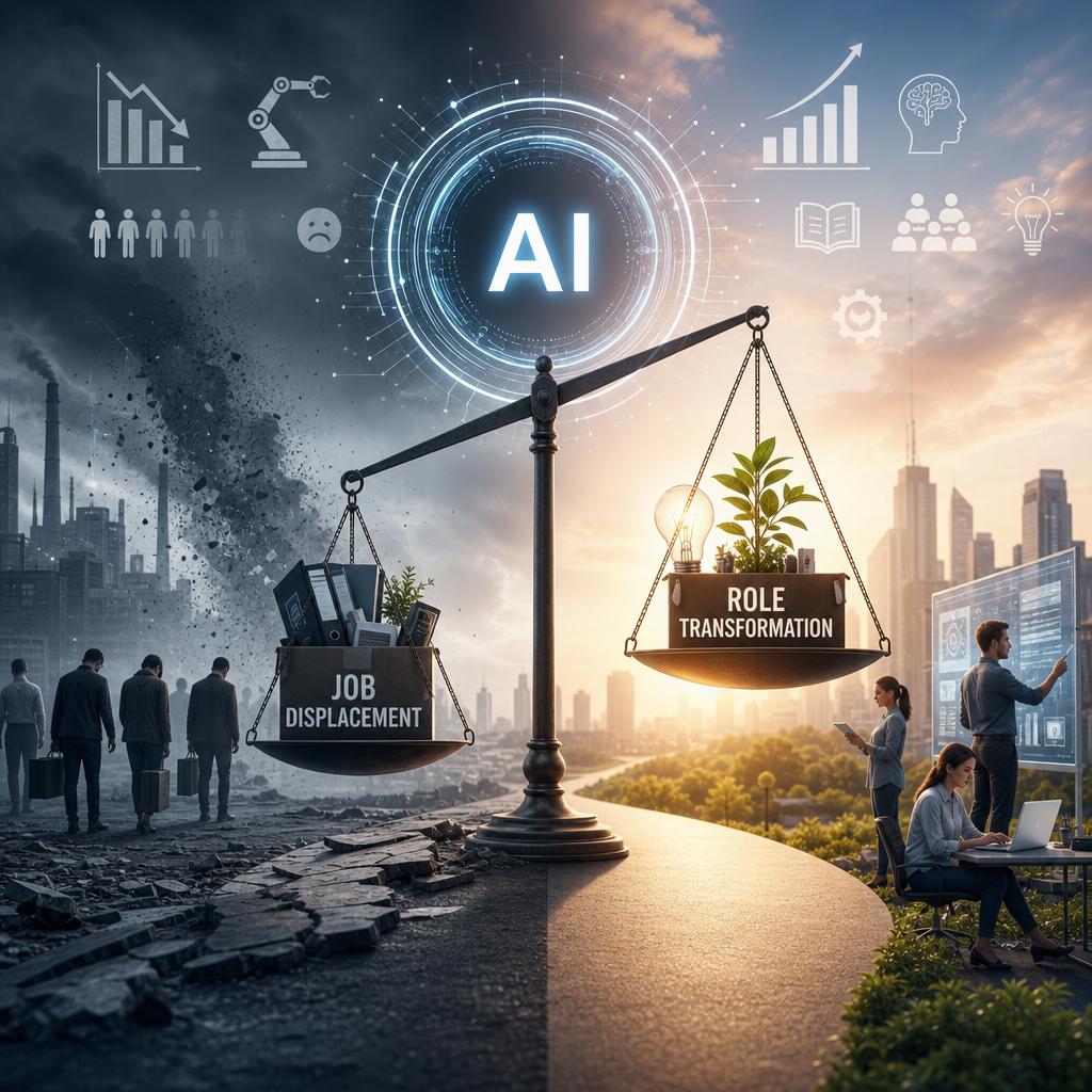 assessing the Impact of AI on Job Displacement Versus Role Transformation