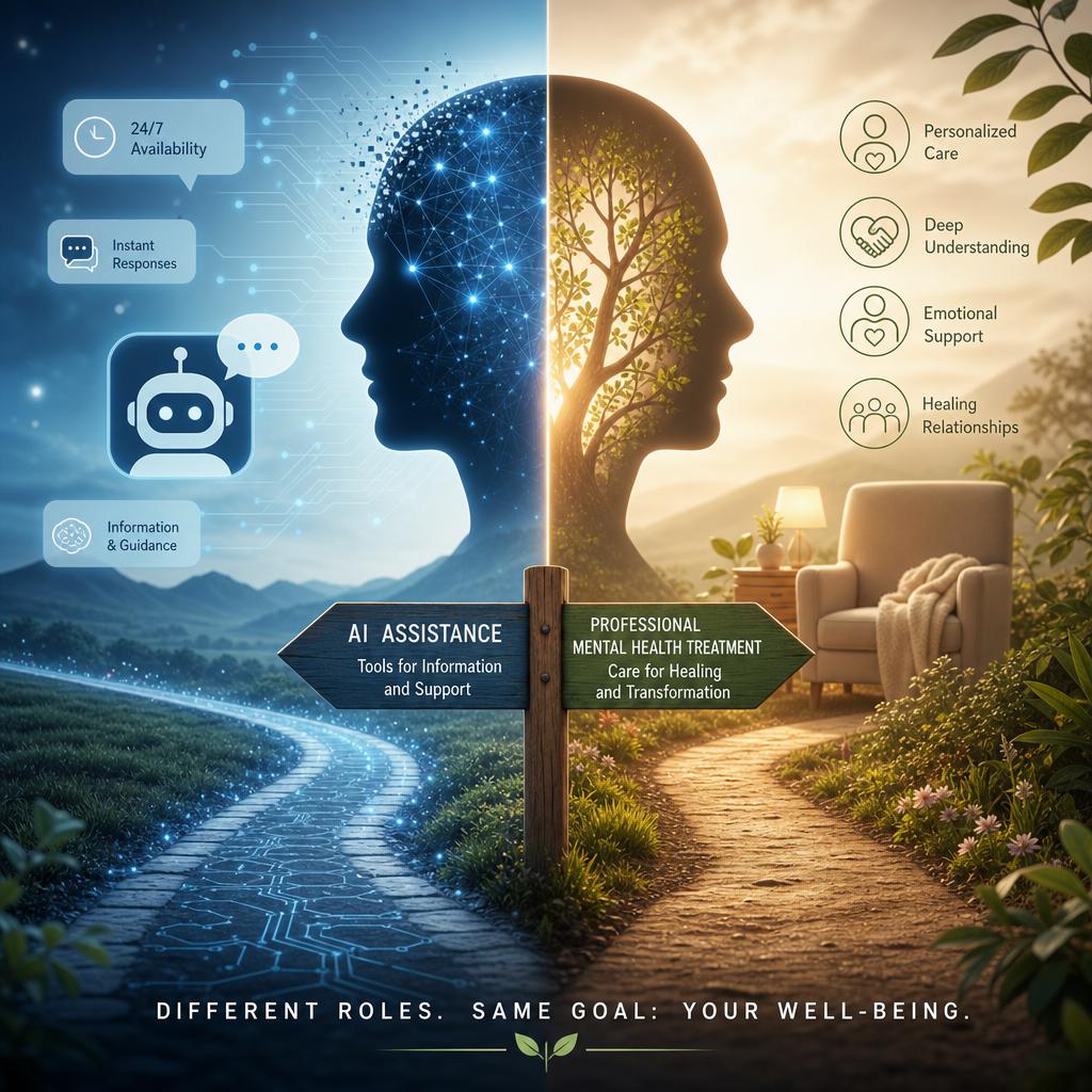 Distinguishing Between AI Assistance and Professional Mental Health Treatment