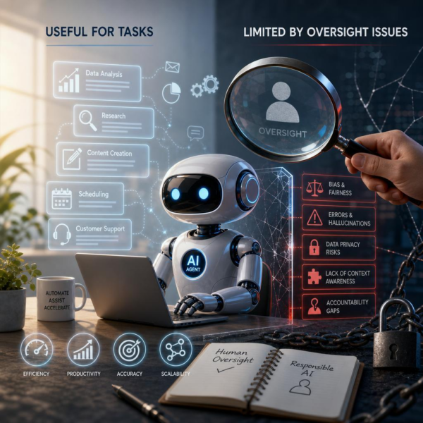 AI Agents: Useful for Tasks but Limited by Oversight Issues