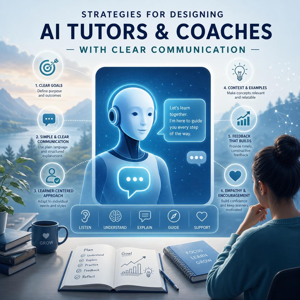Strategies for Designing AI Tutors and Coaches with Clear communication