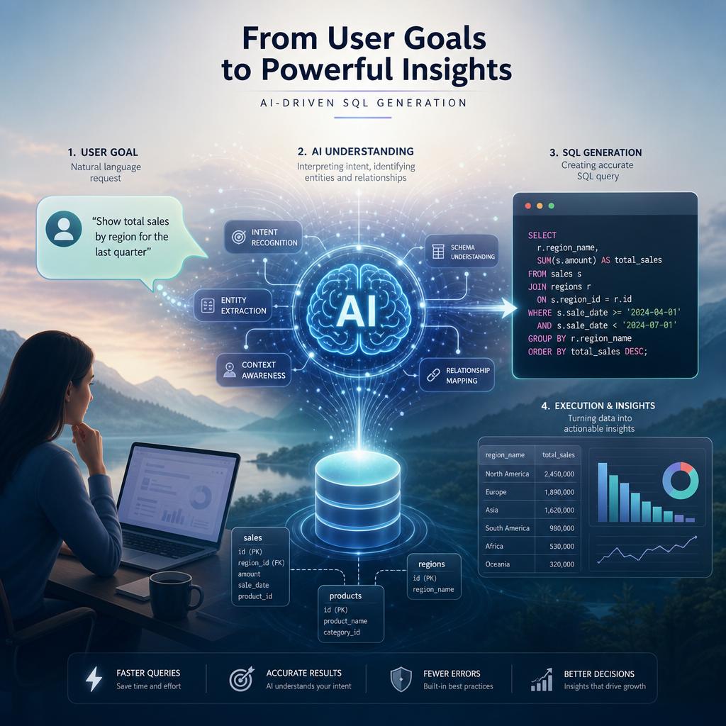 understanding the Process of AI-Driven SQL Generation from User Goals