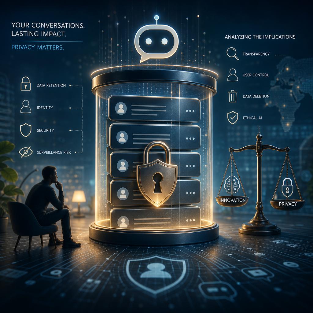 Analyzing Privacy Implications of Conversation Storage in AI Chatbots