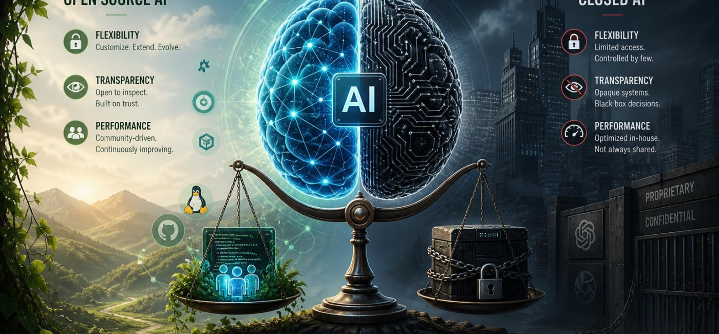 Open Source vs Closed AI: Flexibility, Transparency, and Performance