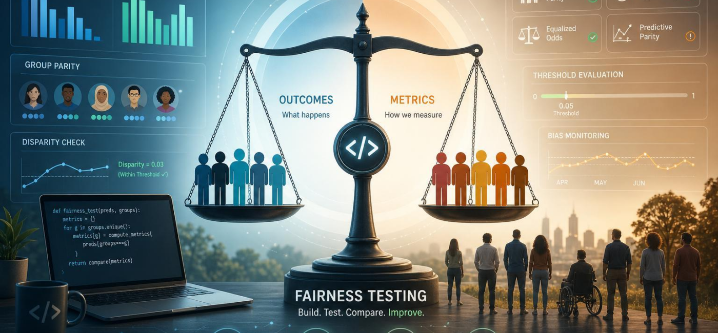 How Developers Test Fairness: Comparing Outcomes and Metrics