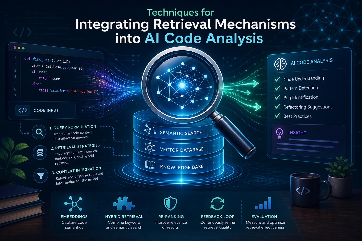 Techniques for Integrating Retrieval Mechanisms into AI code Analysis