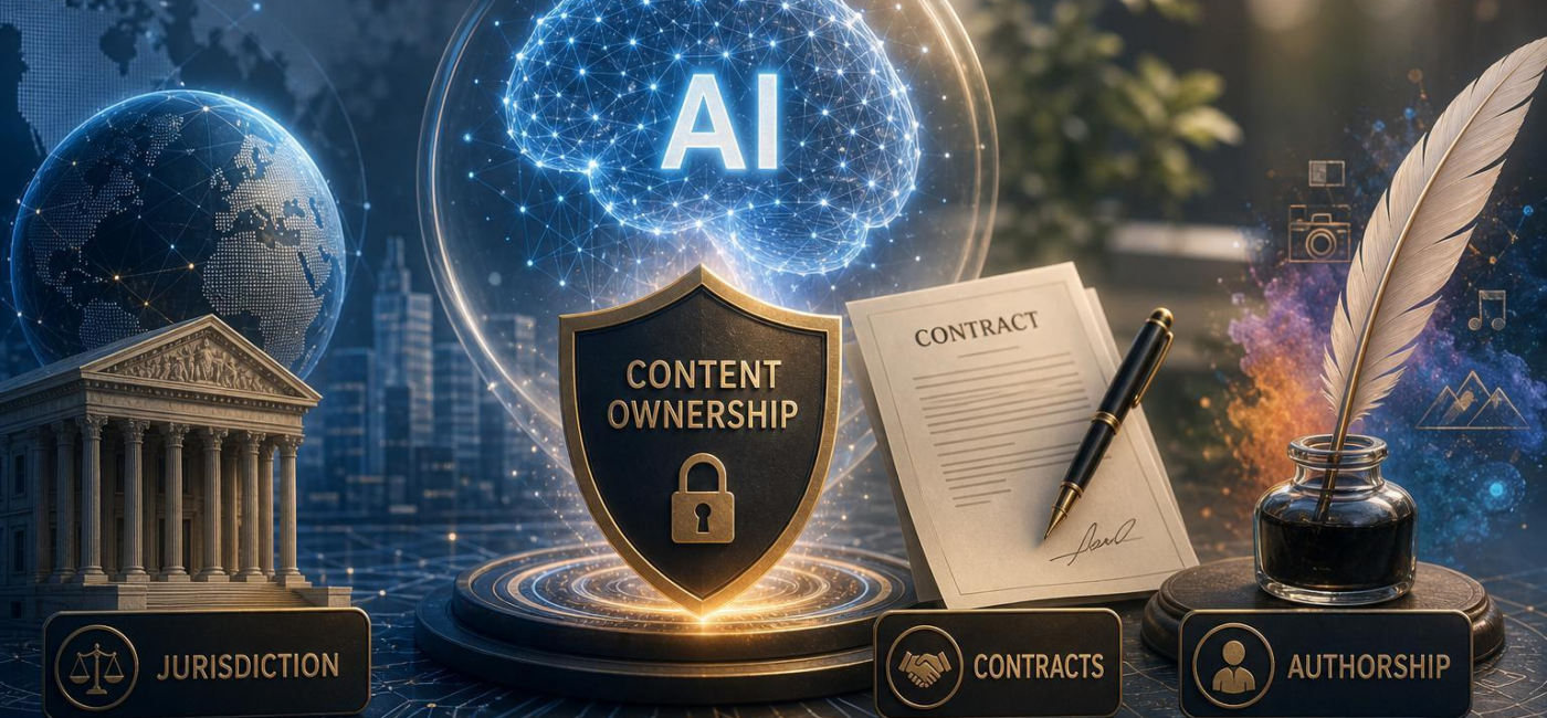 AI-Generated Content Ownership: Jurisdiction, Contracts, Authorship