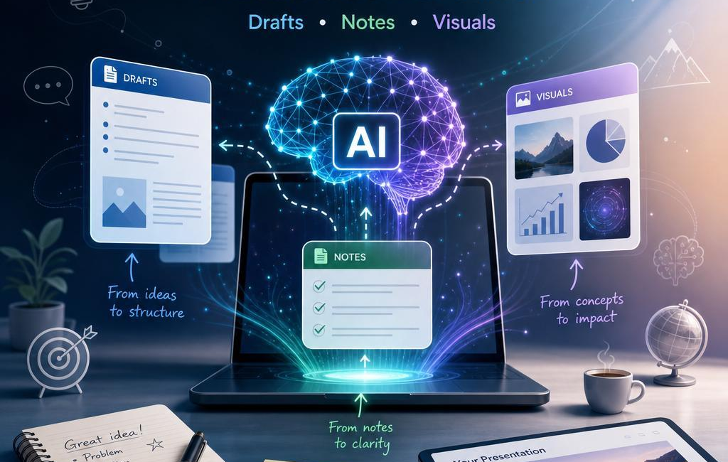 AI-Powered Presentation Creation: Drafts, Notes, Visuals