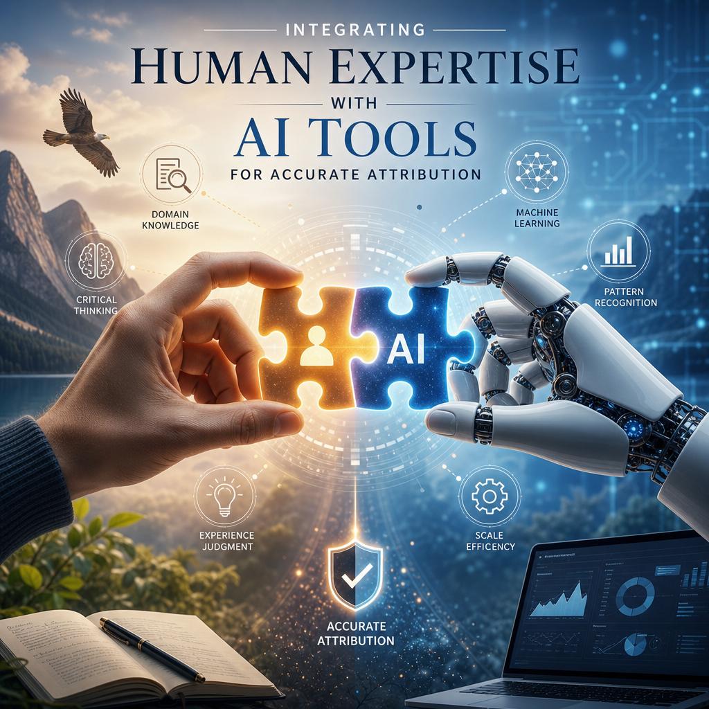 Integrating human Expertise with AI Tools for Accurate Attribution