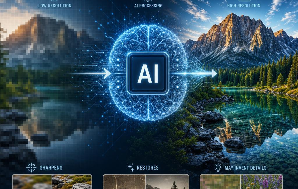 Can AI Upscale Photos? Sharpens Images, May Invent Details
