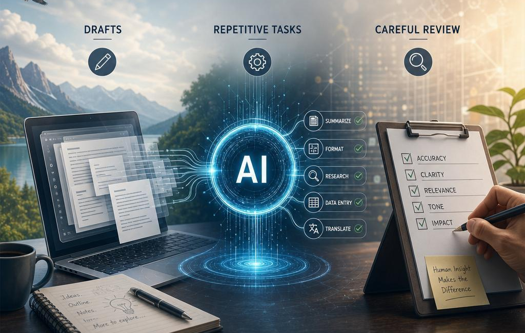 Maximizing AI Use: Drafts, Repetitive Tasks, and Careful Review