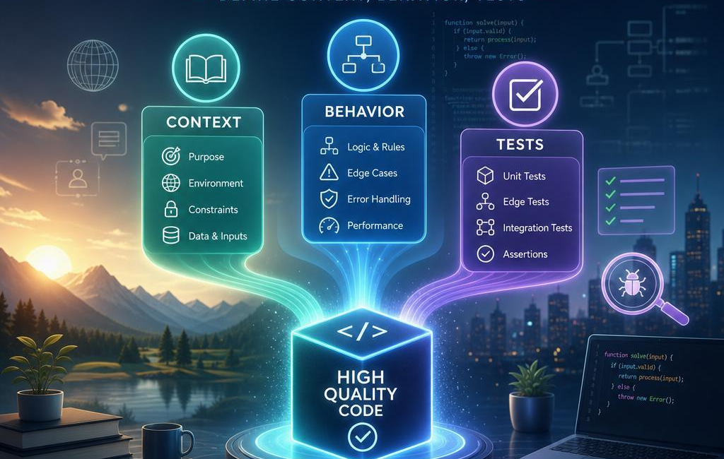 Enhancing AI Code Quality: Define Context, Behavior, Tests