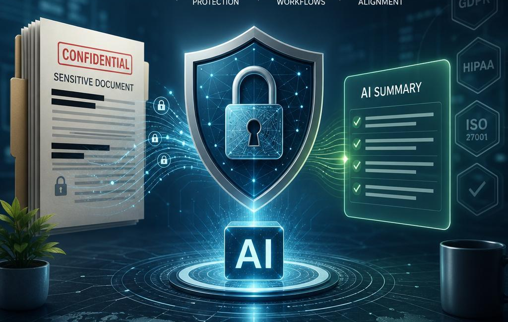 Secure AI Summarization of Sensitive Documents in Compliant Settings