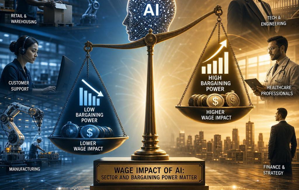 Wage Impact of AI: Sector and Bargaining Power Matter