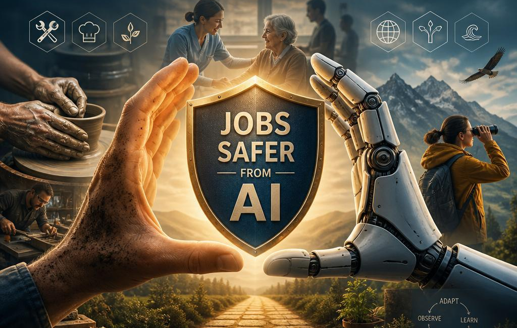 Jobs Safer from AI: Hands-On, Trust, Unpredictability