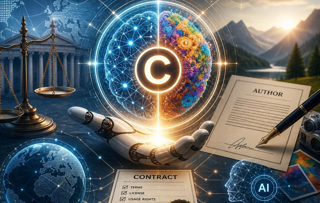 AI-Generated Content Ownership: Jurisdiction, Contracts, and Authorship