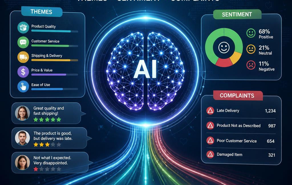 AI Analyzes Customer Feedback: Themes, Sentiment, Complaints