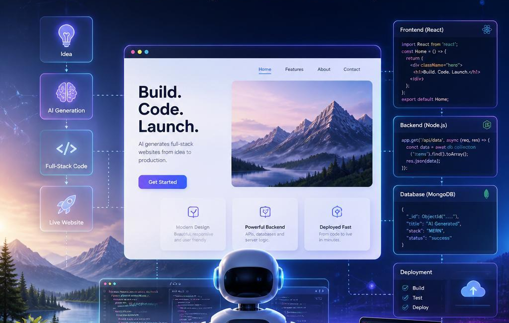 Can AI Build Websites? Generating Full-Stack Code Easily