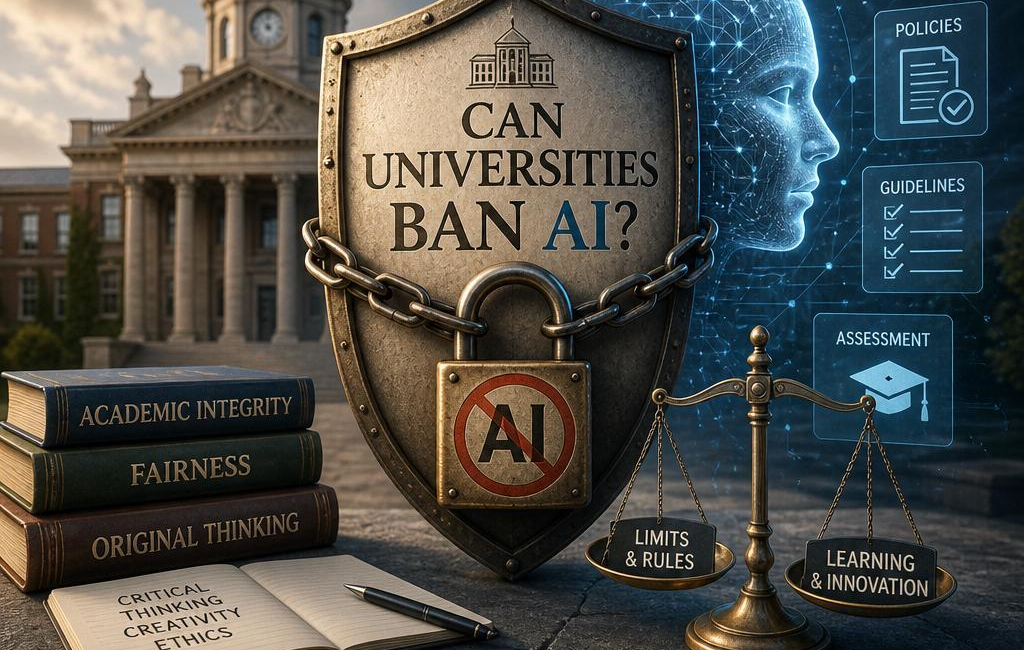 Can Universities Ban AI? Limits, Rules, and Assessment