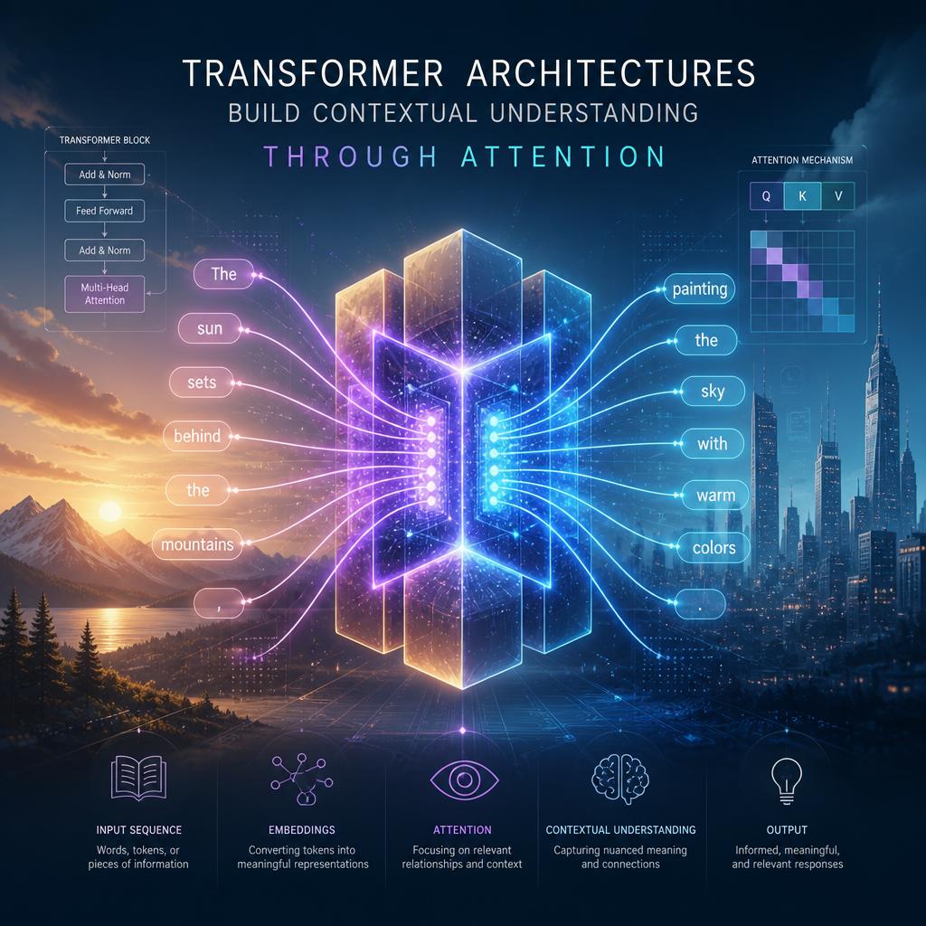 Transformer Architectures Build Contextual Understanding Thru Attention
