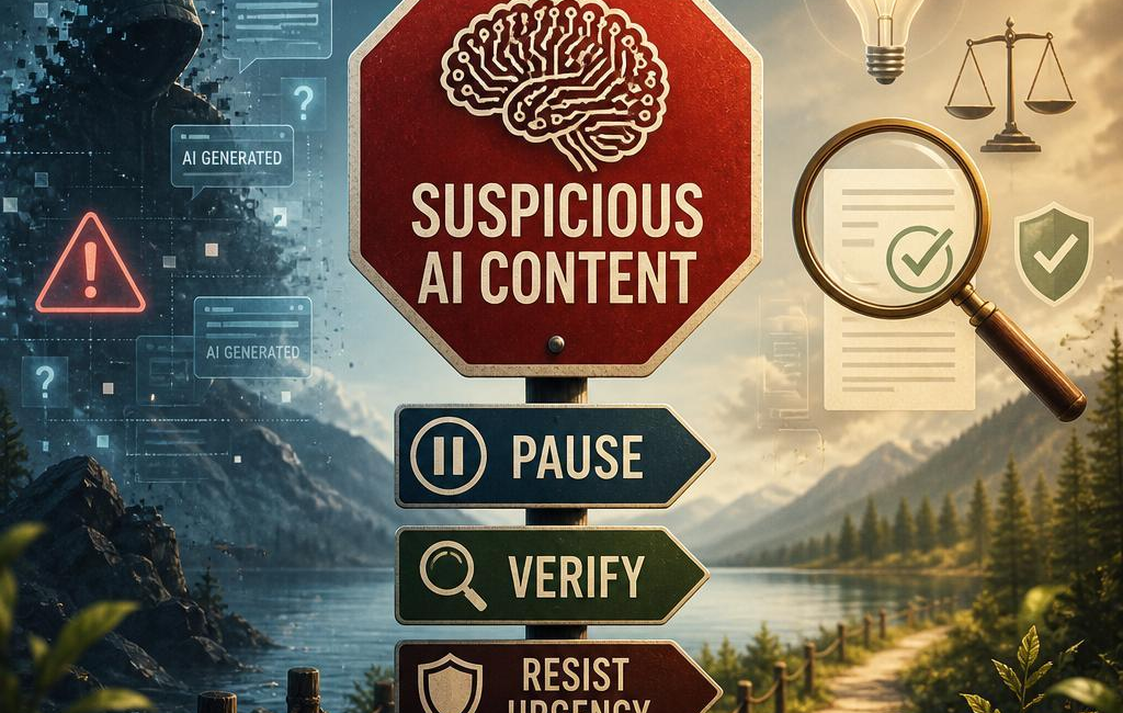 Suspicious AI Content: Pause, Verify, Resist Urgency