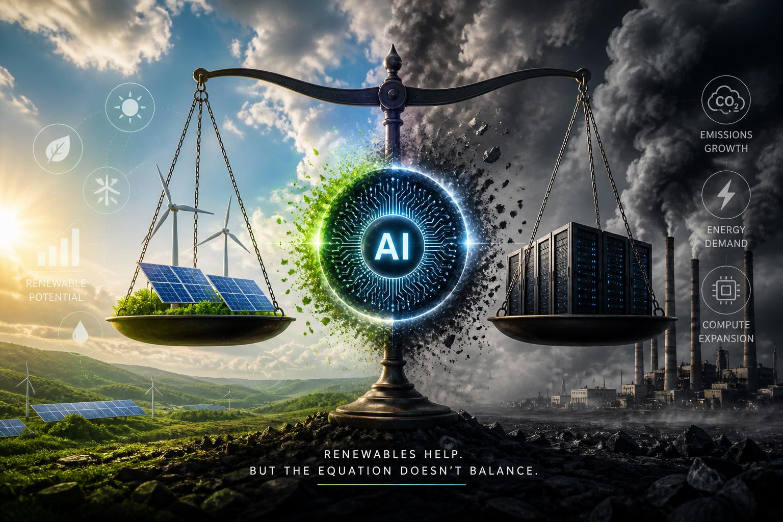 Why Renewable Power Cannot Fully Neutralize AI Emissions